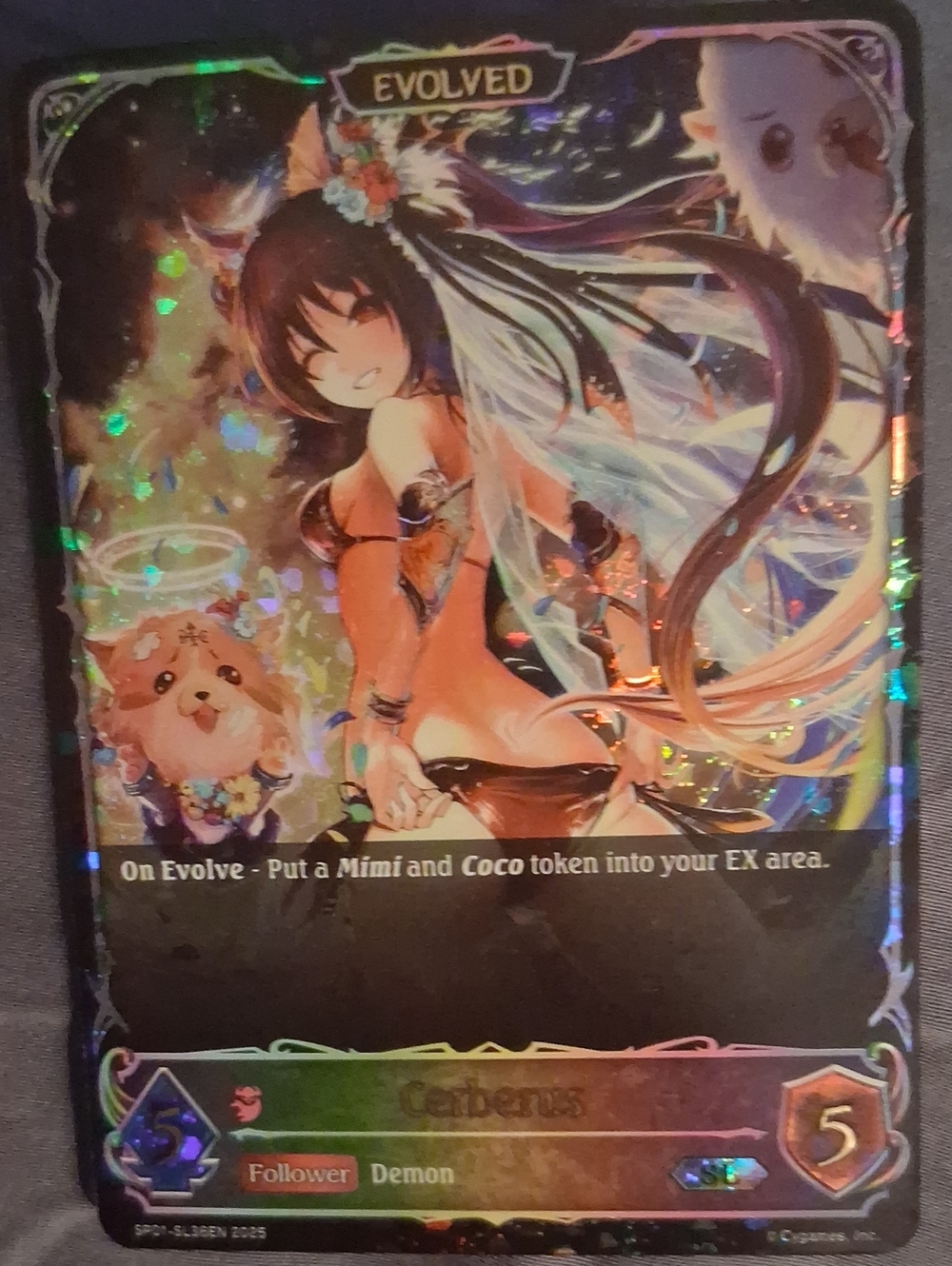 Cerberus Evolved Holographic Trading Card - Black & Purple